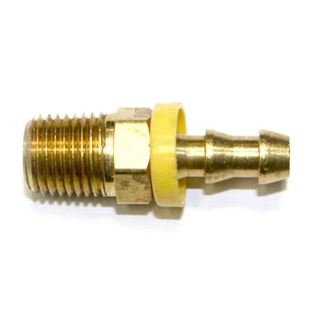 Interstate Pneumatics Easy Lock Brass Hose Fittings, Connectors, 1/4 Inch Push-Lock Barb x 1/4 Inch Male NPT End FL144